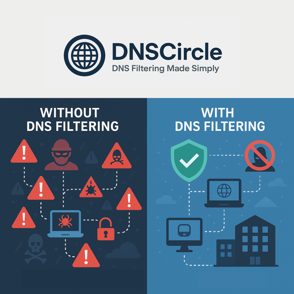 Before and after DNS filtering